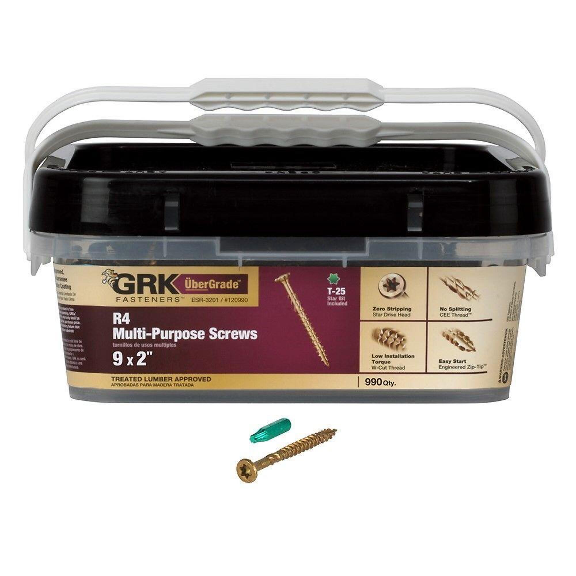 GRK Fasteners, #9x2 Screw 990pk, Model# 120990